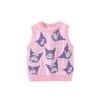 K-style Children's Clothing Girl Cartoon Cartoon Jacquard Sweater Vest Autumn and Winter Kids Double-Layer Cotton Thread Sweater Vest