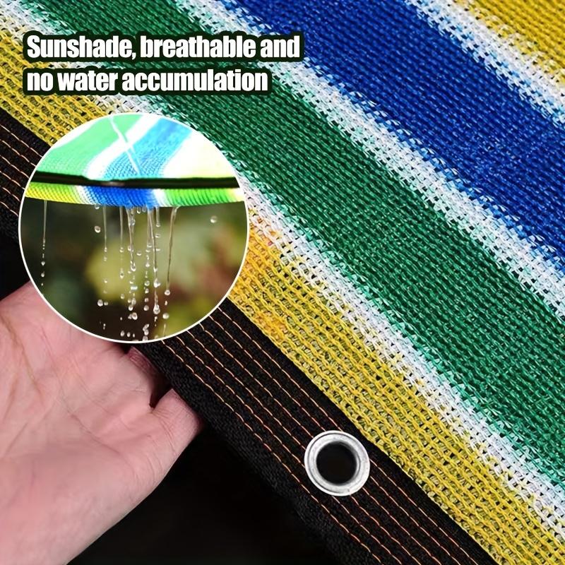 Rete Ombreggiante Traspirante a Strisce Colorate ad Alta Densità Adatta per Terrazze, Picnic, Pensiline, Giardini, Balconi e Ombreggianti per Corridoi