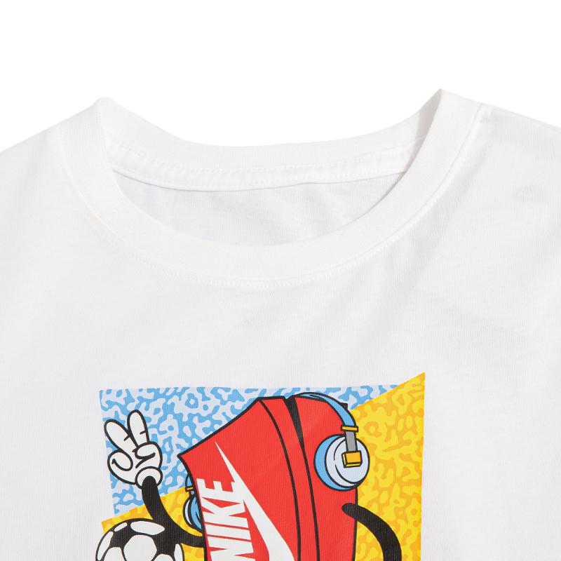 Nike Letter Logo Print Long Sleeve T-Shirt Kids Tops White DR9655