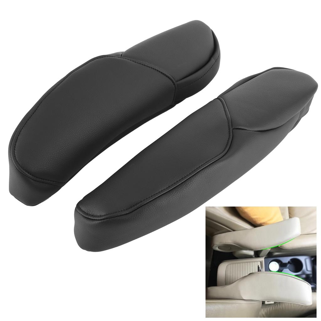 Car Seat Armrest Handle Cover Decor Trim Microfiber Leather Fit for Honda CRV 2010-2017Black