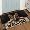 1pc German Shepherd "Welcome" Doormat, Rustic Style Polyester Soft Mat for Home Indoor/Outdoor Entryway Decor, Dog-Themed Design