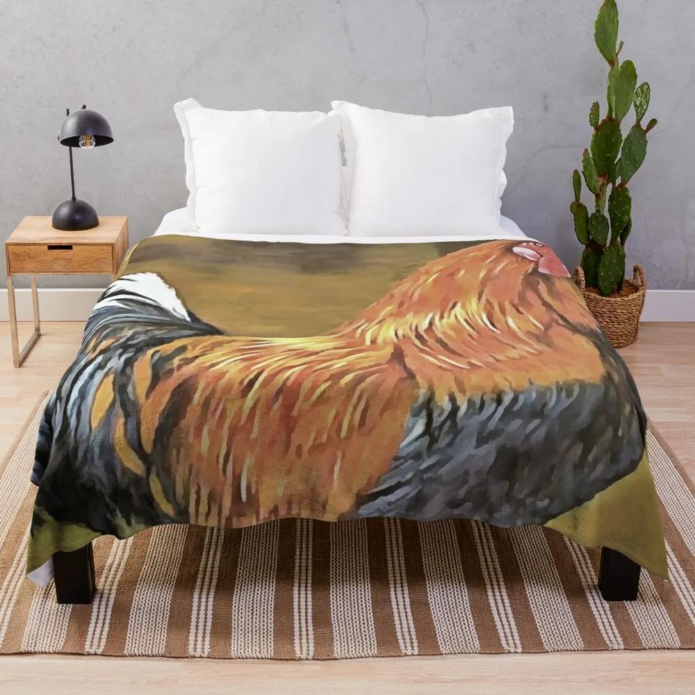 Cartoon Chicken Pattern Flannel Throw Blanket Egg Rooster Blanket Lightweight Warm Super Soft For Couch Sofa Bed Festival Gift