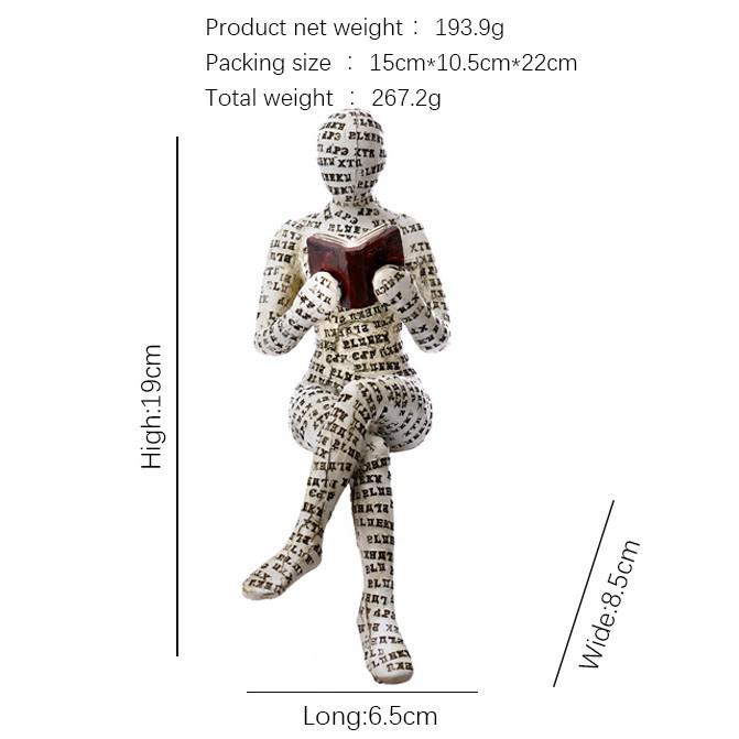 Reading Woman Resin Figurine - Creative Bookshelf and Home Study Decoration Ornament