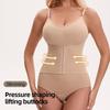 Strappy Shaping Bodysuit with Breast Pads - Bust Support, Tummy Control, Hip Lift, Double-breasted, Triangle Open Crotch Design.