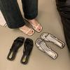New Comfortable Beach Flip Flops for Women Lightweight Soft Sole Flat Slippers Woman Fashion Silver Clip Toe Outdoor Slides