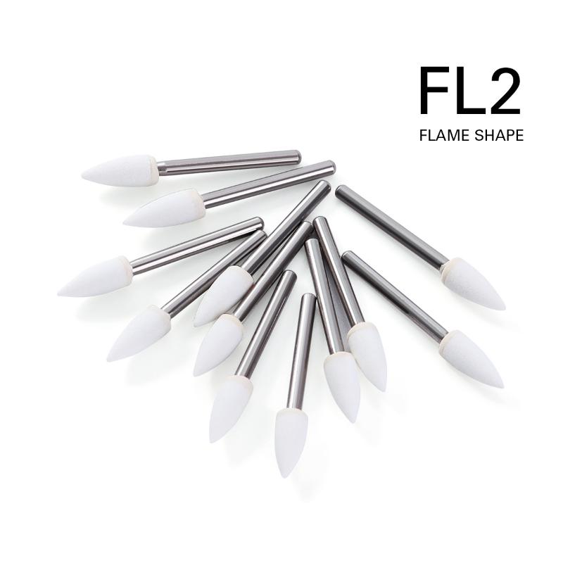 12Pcs/Pack Dental Polishing Stone Handpiece Burs Fg Cone Flame Dentist Teeth Whiting