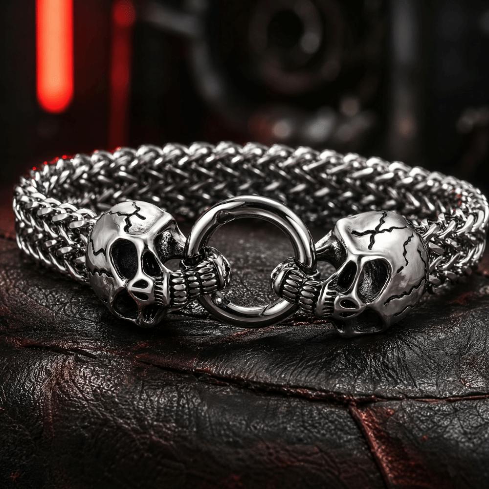Gothic Style Skull Punk Bracelet Vintage Retro Men Shiny Finish Bracelet Halloween