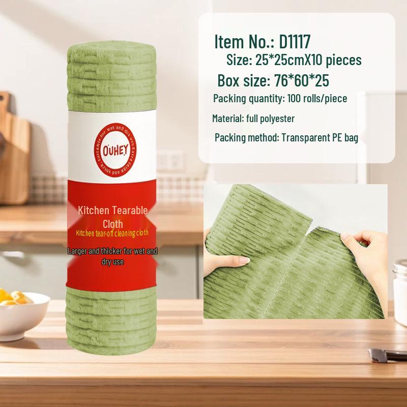Thick Tearable Kitchen Towels - Absorbent & Easy-to-Clean Dishwashing Wipes