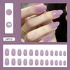 Light-Purple Press On Nails 24 Pieces Simple Solid Color Design Comfortable Fit Reusable Manicure Kit