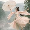 Handheld Silk Cloth Women Umbrella Chinese Style Ancient Dance Umbrella  Photograph Prop