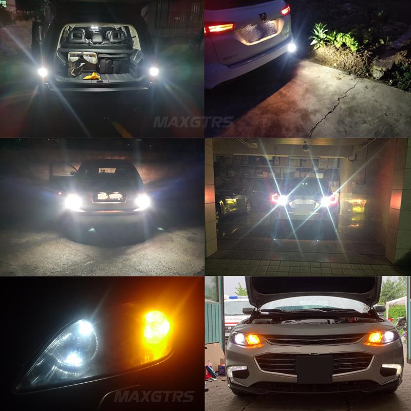 MAXGTRS 2PCS T15 W16W 921 912 LED 4014+3030 6000K White Red Yellow LED Backup Car Reversing Light Backup Canbus Turn Signal Lamp