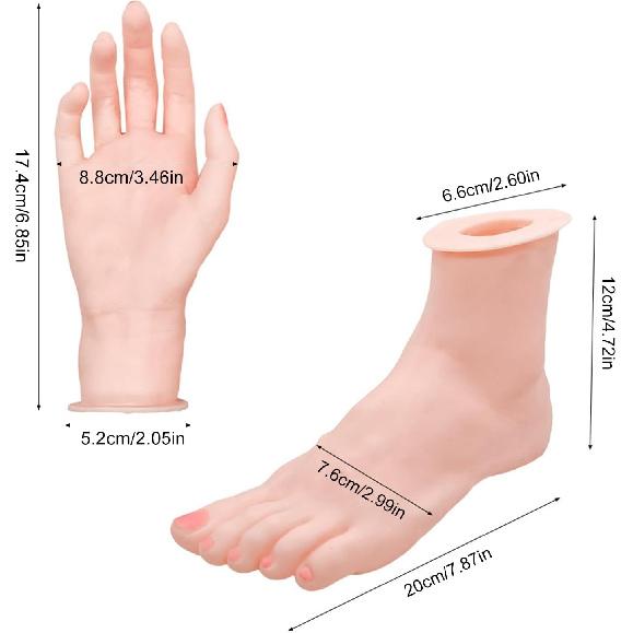 Versatile Silicone Hand and Foot Models Adjustable Silicone Hand Foot Shape Models for Beauty Artists Accessory Display