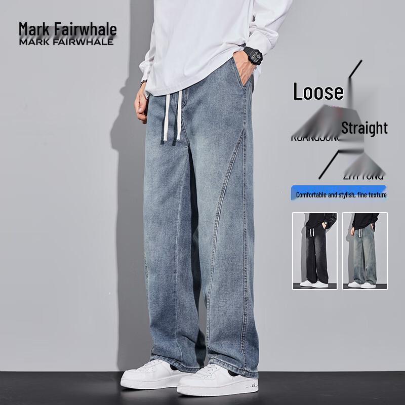 

MARK FAIRWHALE Men s Straight-Leg Loose Retro Workwear Jeans 2XL