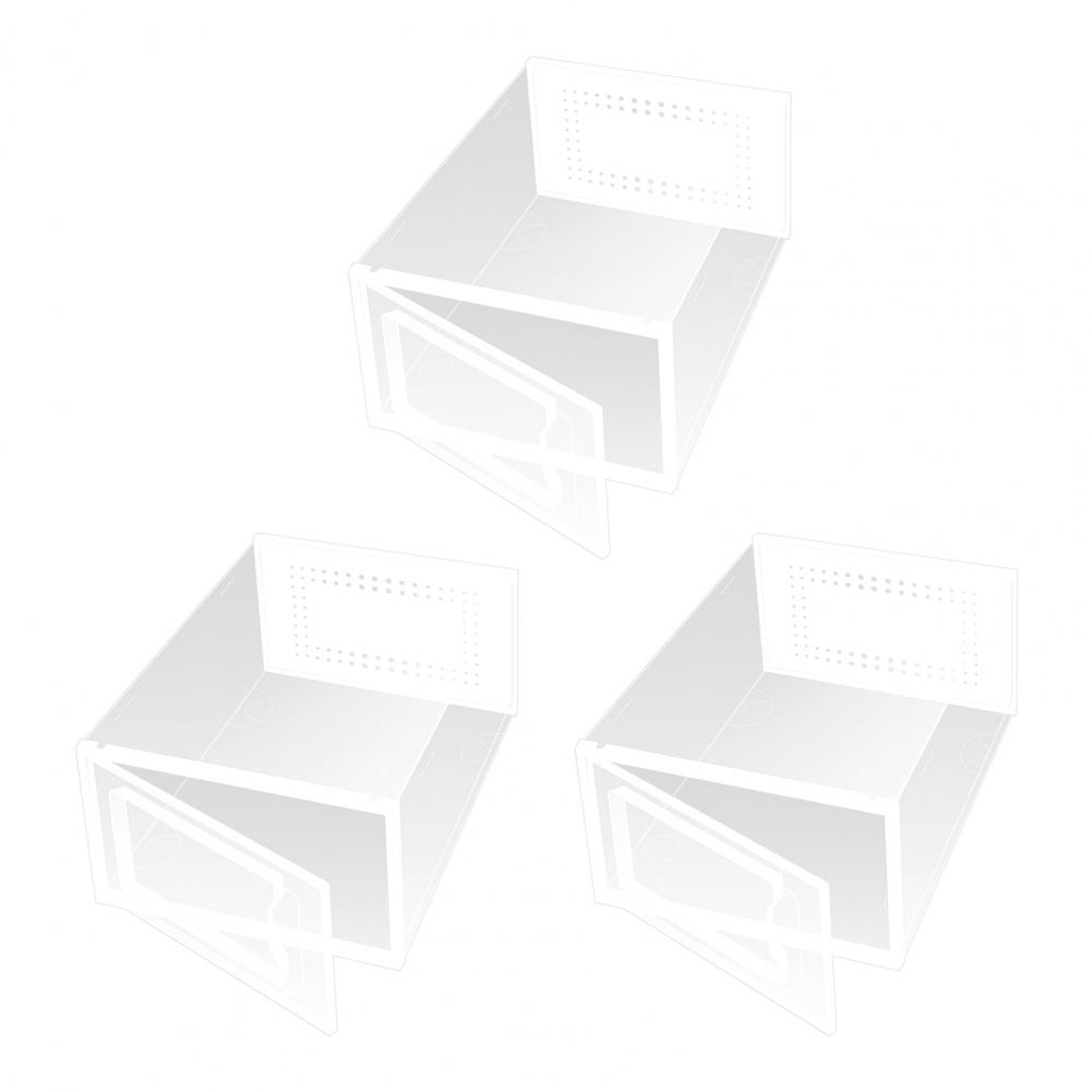 

Прозрачная коробка для обуви, чехол для хранения обуви, прозрачные штабелируемые коробки для хранения обуви с вентиляционными отверстиями, боковая дверца для высоких каблуков чистый