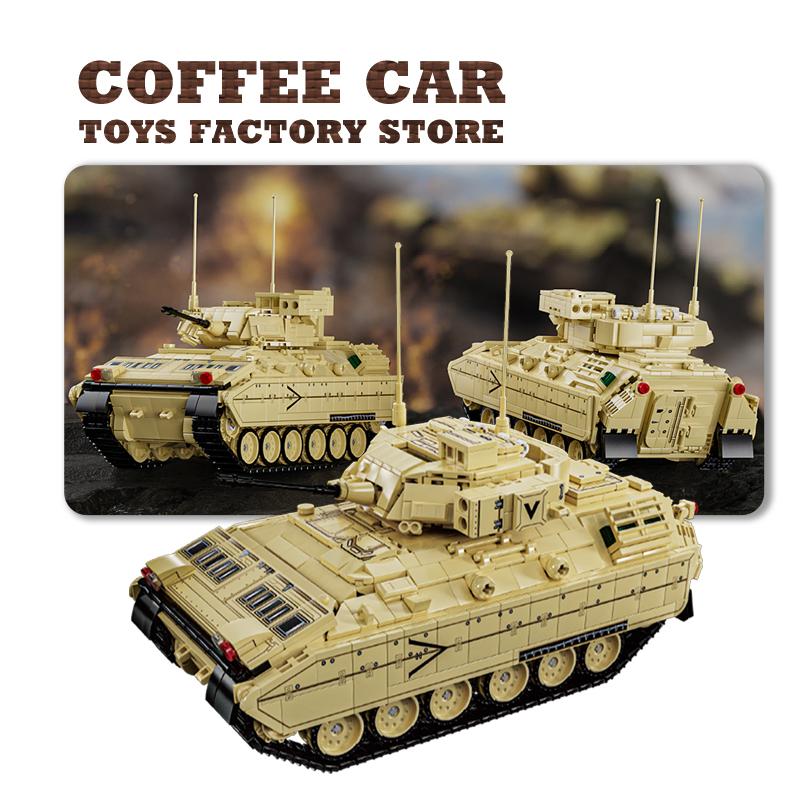 NEW Army Heavy Tank MOC Bricks Set WW2 Military Armored Cars Building Blocks War Panzer 3D Model Children Toys Birthday Gift DIY