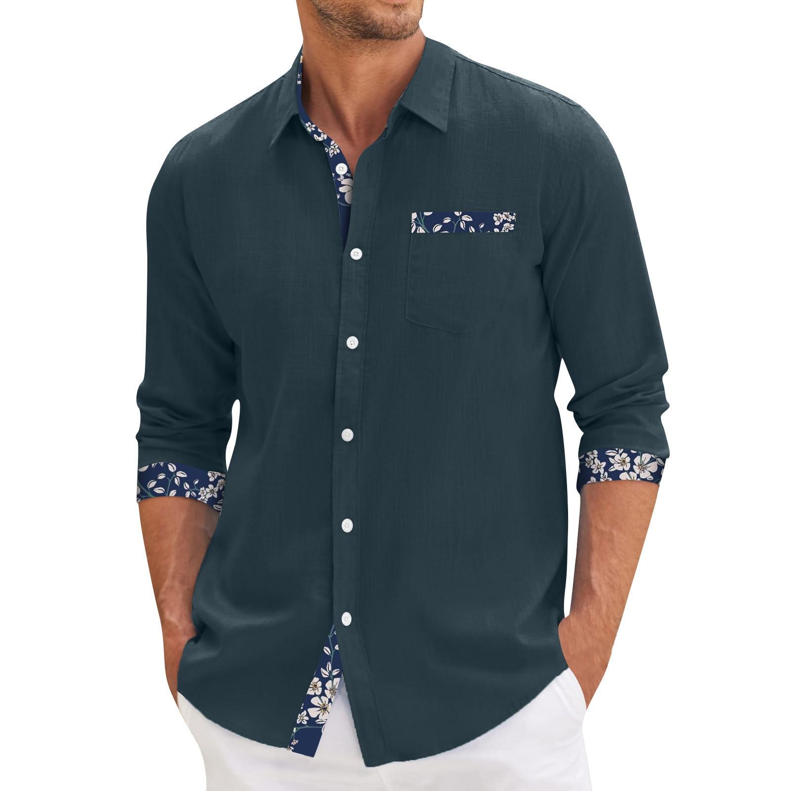 

Мужская летняя новая свободная рубашка с длинным рукавом с принтом, кардиган, пляжная рубашка XXXXL