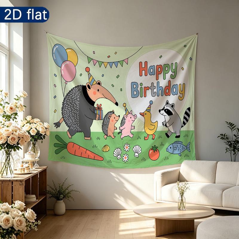 Party Backdrop Flat Banners Hedgehog Animals Celebrations Wedding Enthusiasts Photo Booth Decor Front Door Decor