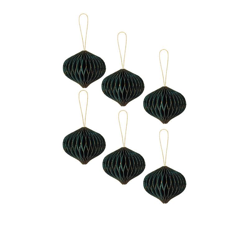 6Pcs Christmas Tree Paper Honeycomb Hanging Decoration Lantern Pendant Home Party Birthday Wedding Decor Ornament Easy Assemble