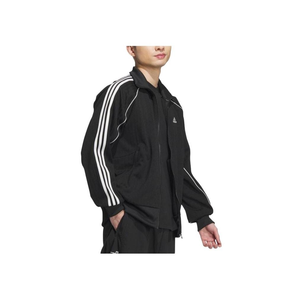 adidas Byd3s Side Stripe Comfortable Stand Collar Casual Jacket Unisex Jacket Black JG8578