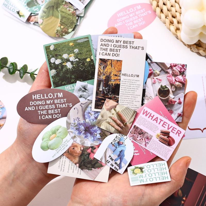 46 Blad Dromerige Landschap Decoratie Stickers, Elegante Waterverf Scenery & Glad Oppervlak, Makkelijk Af te Pellen voor Handgemaakte Kaarten