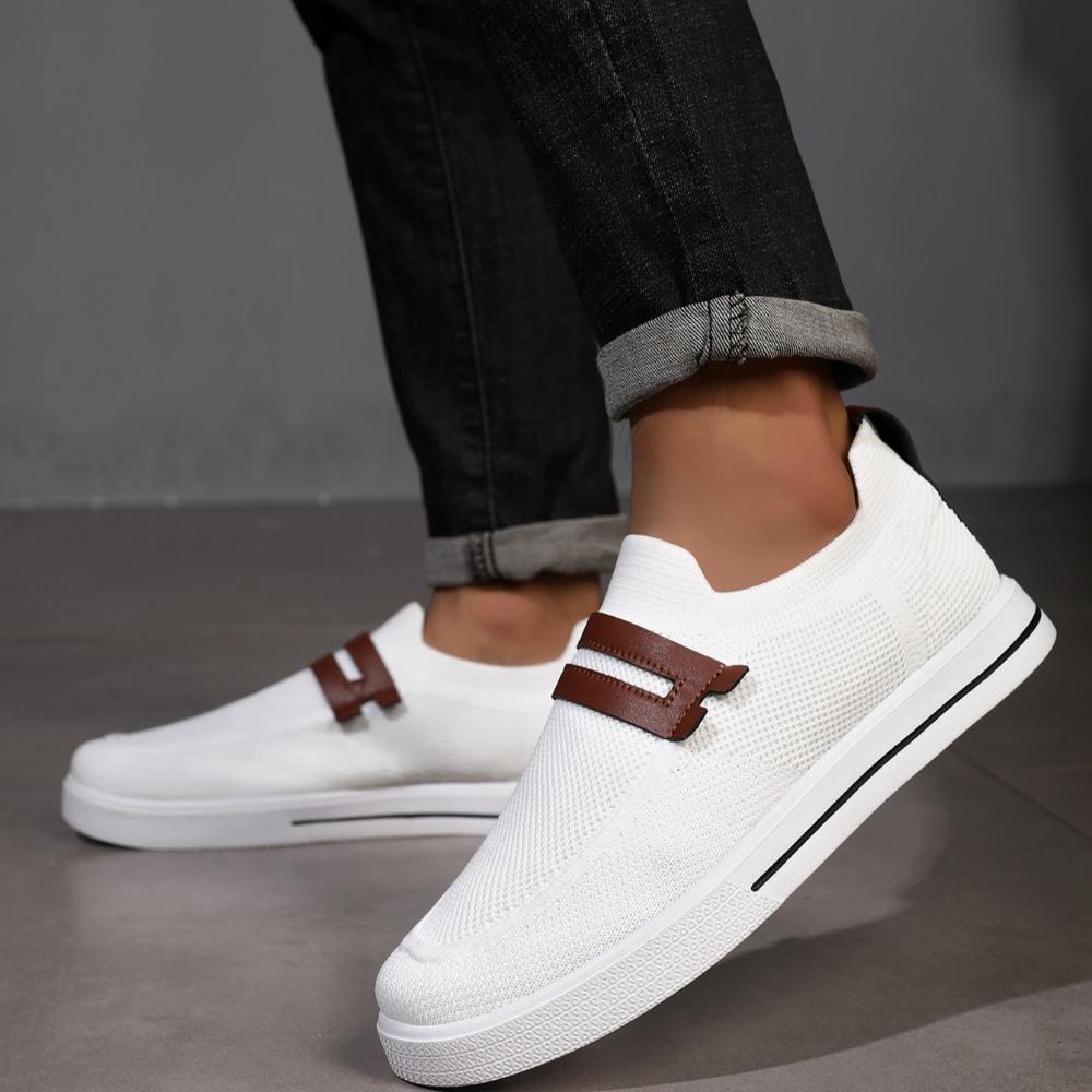 Mesh Shoes Men's Summer Knitted Breathable Mesh Casual Shoes Soft Soled Sports Casual Board Shoes Sneakers Men Loafers