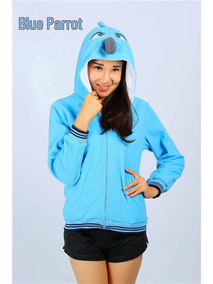 Cartoon Hoodie Jacket - Pink Stitch, Pikachu, Black Cat, Zebra, Blue Parrot. Cute & Casual.