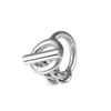 Hermes Croisette Silberring Groß 925er Silber Unisex Schmuck H104587B-000