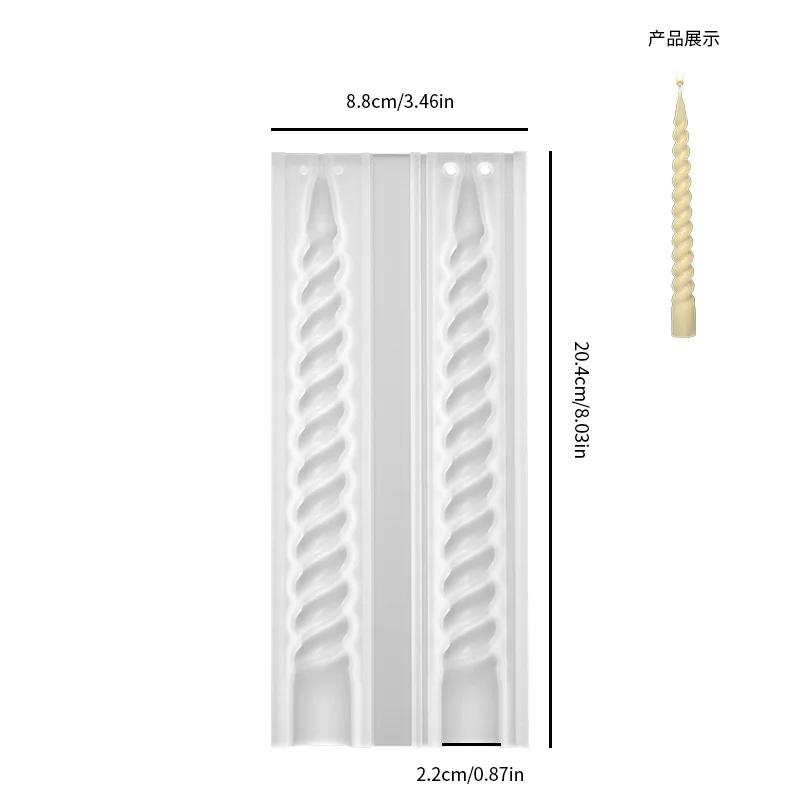Romantic Spiral Long Pole Silicone Candle Mold DIY Geometry Round Church Candle Making Supplies Mould Handmade Gifts Home Decor