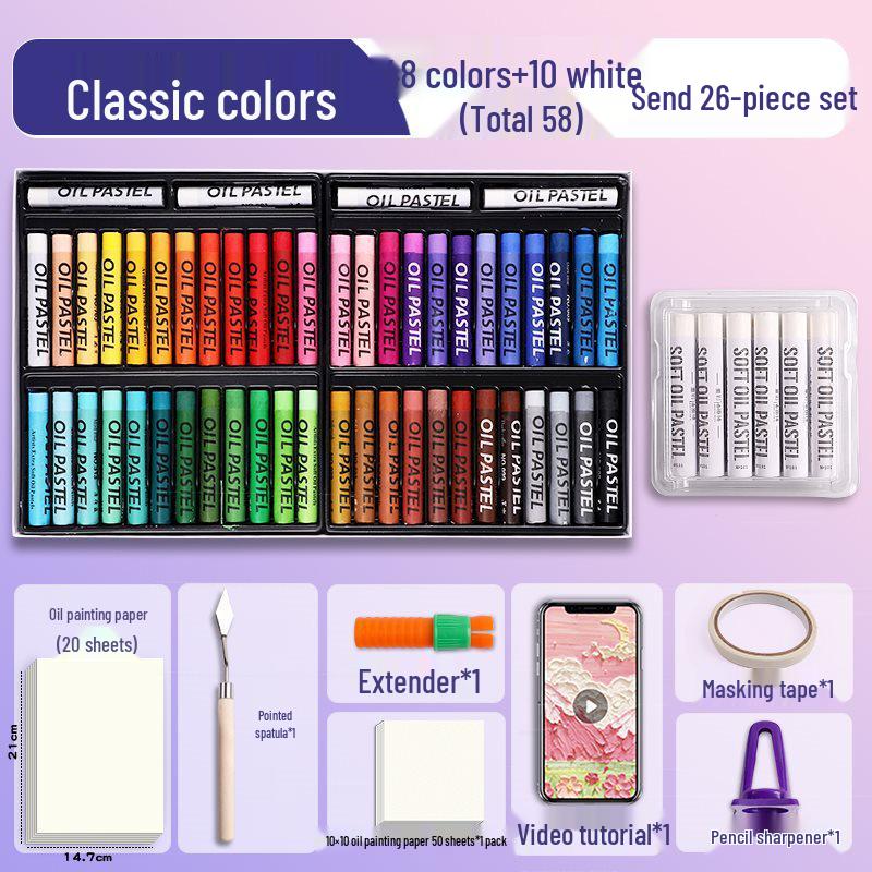 Super Soft Oil Pastel Set with Brush & Scraper Tools - Perfect Crayons for Kids' Birthday Gifts & DIY Projects