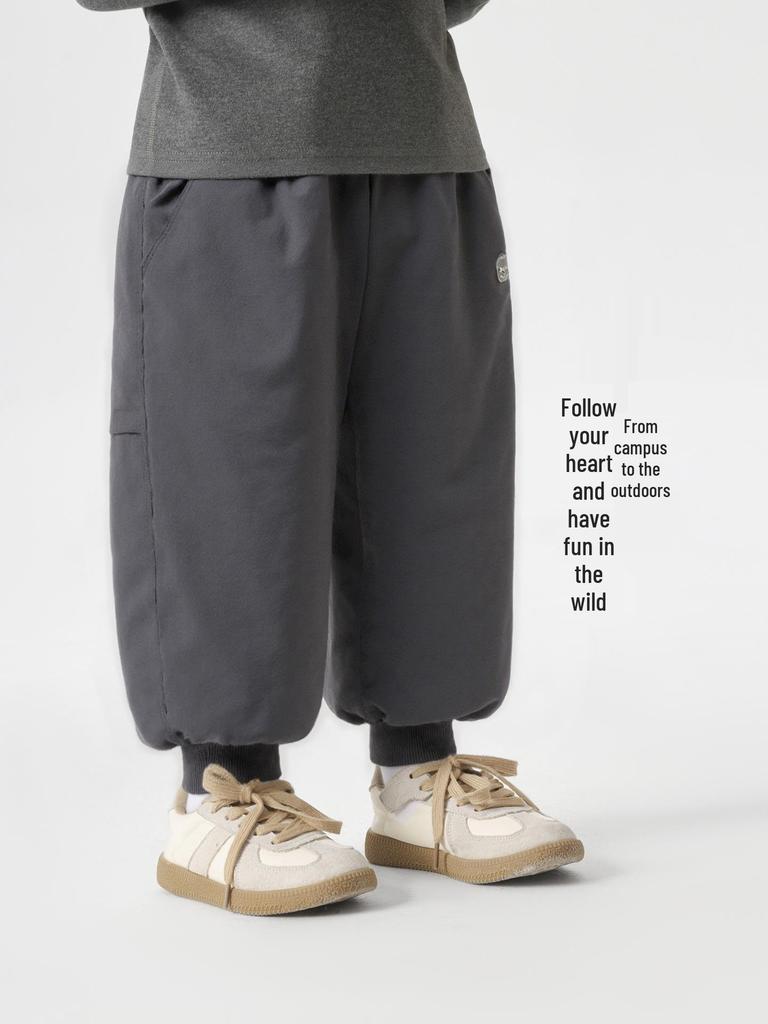 2025 European Boys' Padded Cotton Pants: Warm Woven Trousers for Toddlers & Children - New Autumn/Winter Collection