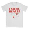 I Steal Hearts Trex Dino Cute T Shirts Unisexs  Pure Cotton Funny TShirts Crewneck  Tees Short Sleeve Clothes Summer