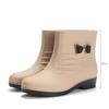 Women's Four Seasons Rain Boots Large Size Low Thick Heel Rain Shoes Female Solid Color Waterproof Single Water Shoes