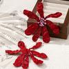 ZA trendy model career style spray painting red leaf stud earrings personalized model sheet earrings