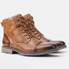 Men's Boots New Plus Size Men's Leather Boots Single Boots Fashionable Workwear Short Boots High Top Shoes