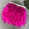 Fluffy Turkey Feathers Trim Fringe Ribbon 10Meters Marabou Feather On Tape Fringes Sewing Trimmings DIY Clothes Dress Decoration