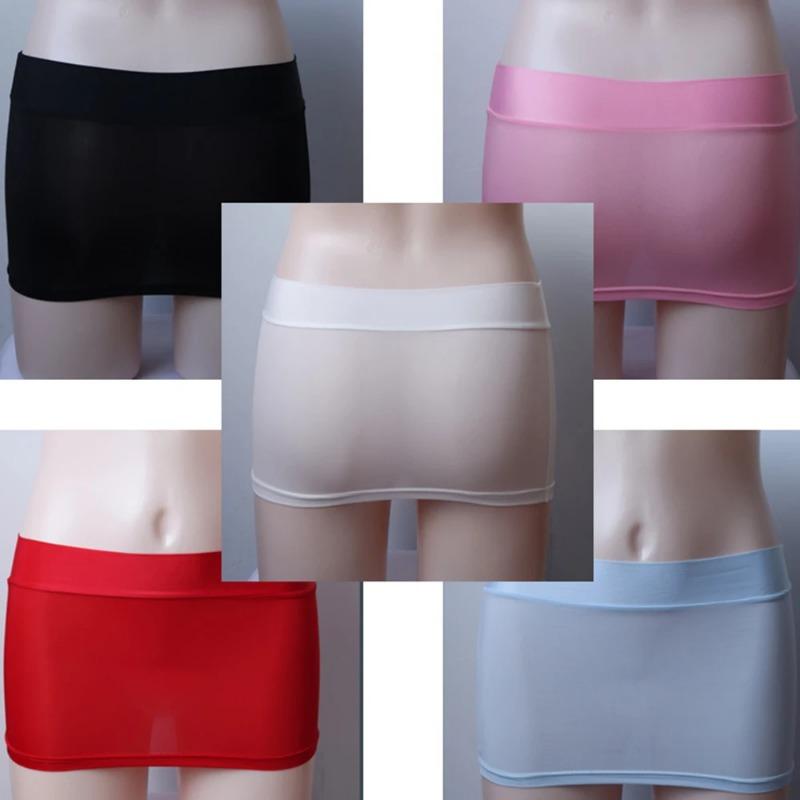Sexy Damen Sommer Eis Seide Durchsichtig Elastisch Mini Röhrenrock Durchscheinend Nachtclub Party Clubwear Röcke Stretch Damenbekleidung