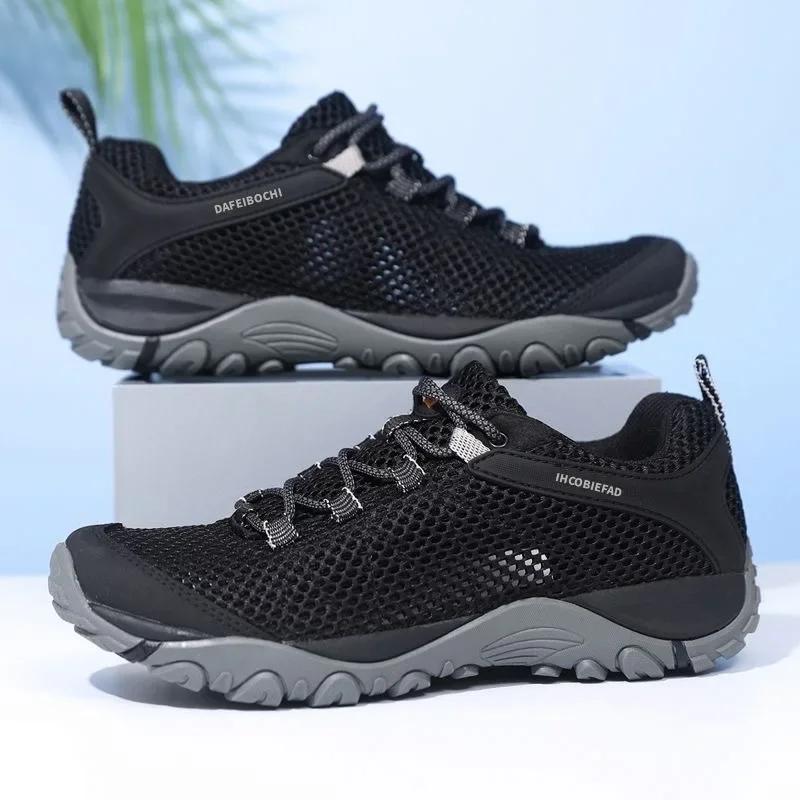 Fashion Mens Hiking Shoes Summer Breathable Casual Sneakers Outdoor Travel Walking Shoes Non Slip Sneakers Water Shoes