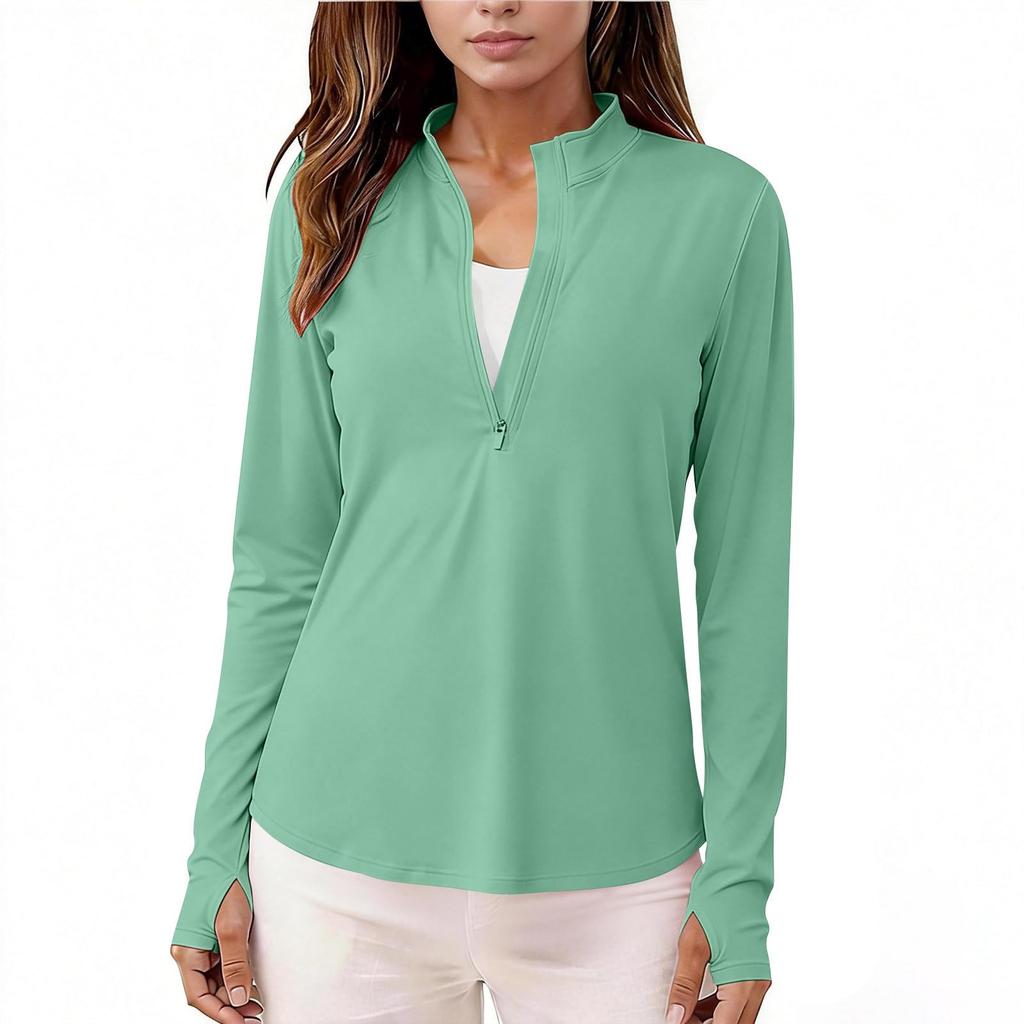 Women's Fashionable Figure-Hugging  Casual  Half-Zip Quick-Dry Stand-Up Collar Fitness And Yoga Top