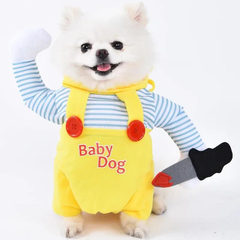 Costume Divertente Creativo per Cani e Gatti di Piccola Taglia per Halloween Giacca per Cani Piccoli Vestito per Gatti Teddy Abbigliamento per Cani a Tema Halloween per Cani Piccoli