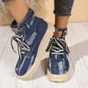 Denim platform Martin boots 2025 winter color matching British style women 2025 printing tooling boots