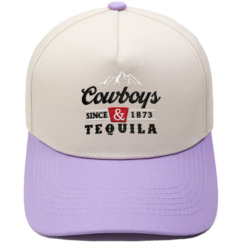 Cowboys & Tequila Cappellino da camionista Ricamo sulla visiera Abbinamento colori vintage Berretto da baseball Maschio Femmina Casual