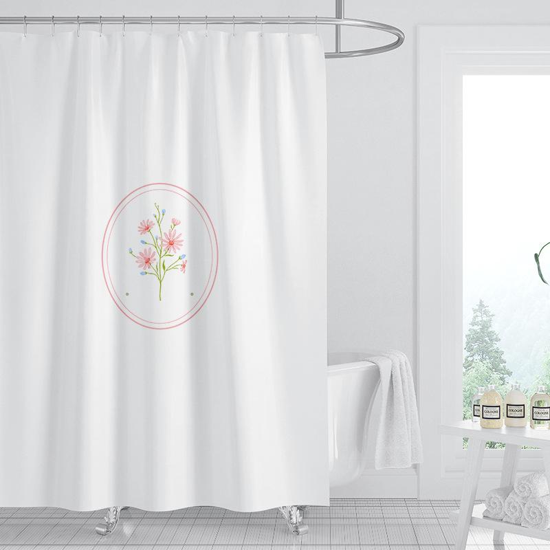 JINRUN Badezimmer verdickter wasserdichter Vorhang, schimmelfester Duschvorhang, Duschtrennwand-Vorhang, Duschvorhang, Badezimmer-Vorhang, kostenlose Perforation