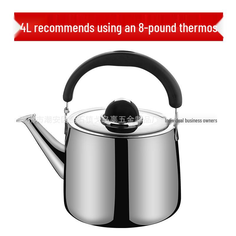 European Style Whistling Kettle - Thickened Stainless Steel for Induction and Gas Stoves, Angled Spout, Universal Design