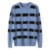 Round Neck Color-blocking Striped Cardigan Men's Autumn and Winter Fashion Versatile Cashmere Knitted Base Shirt Comfortable and Warm Sweater