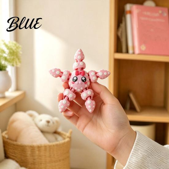 Starfish Hanging Ornament 3D Printed Articulated Figure Flexible Cartoon Fidget Joint Figure Toy Sea Animal for Desktop Decor Schoolbag Accessory