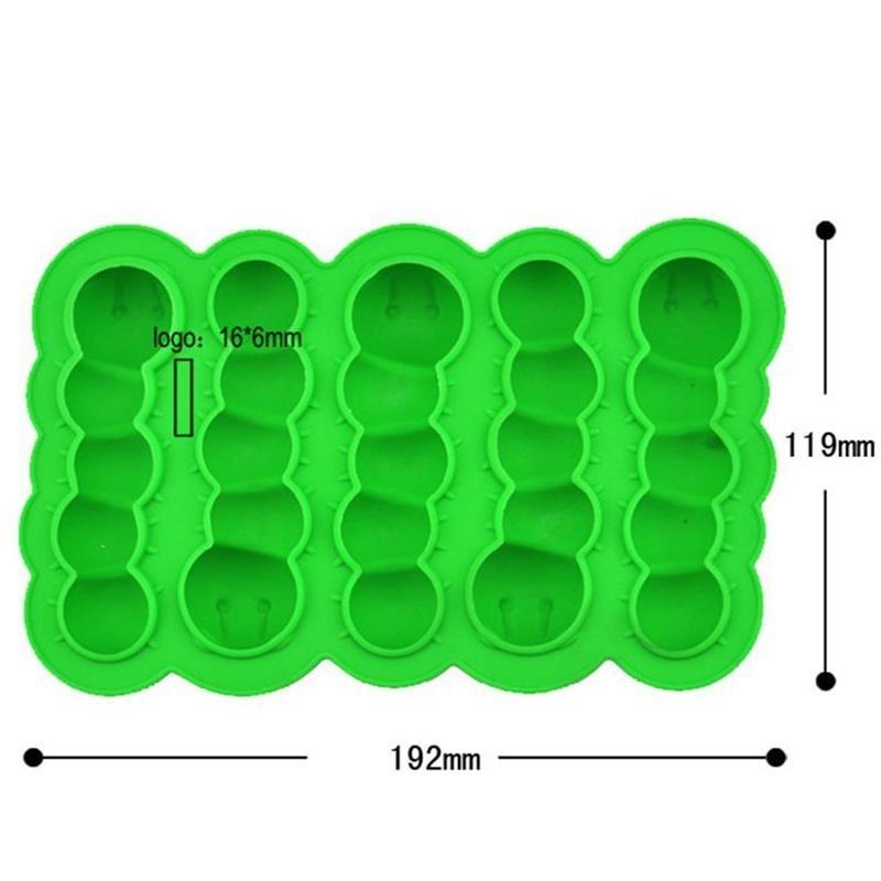 1Pc Funny Caterpillars Silicone Ice Cube Mold Tray Styling Worm Shape Freeze Ice Ice Cream Tools