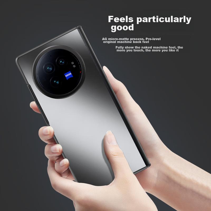 HotFire Phone Case for Vivo X Fold3, Vivo X Fold3 Protective Cover, Frosted Full Coverage Ultra-Thin Shockproof Anti-Fingerprint Case - Graphite Black