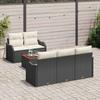 Garden Sofa Set with Cushions 6 pcs Black Poly Rattan