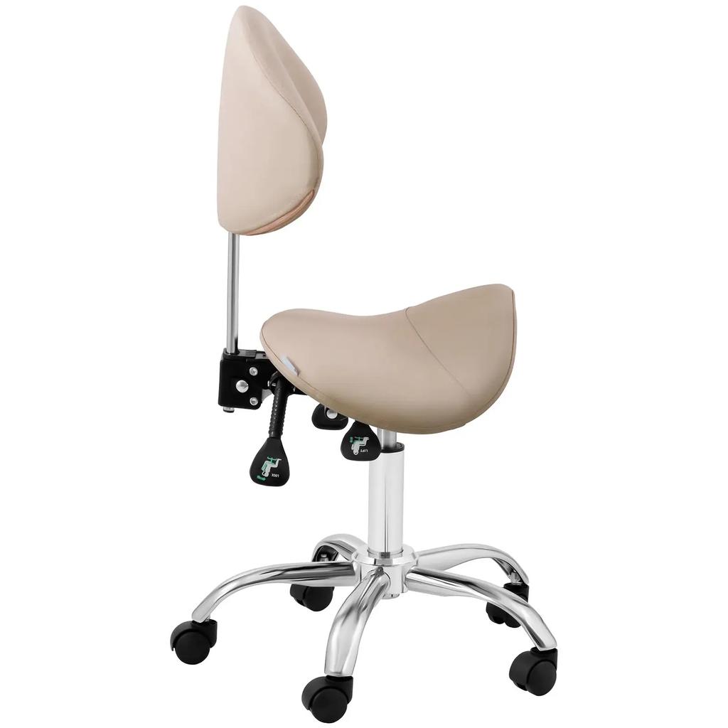 Sedia cosmetica con sella Mannheim Cream con schienale regolabile
