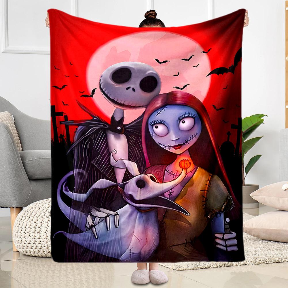 Nightmare Before Christmas Blanket Soft Warm Cozy Great for Office Chair Bed Office Four Seasons Multipurpose Playful Design